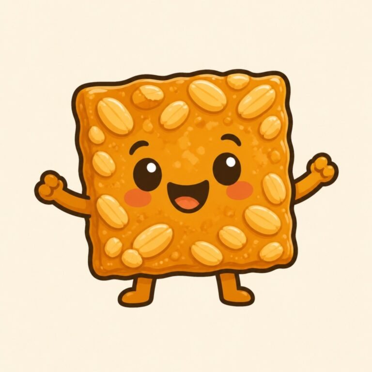Smiling peanut brittle mascot